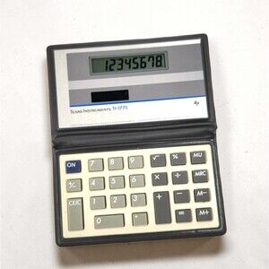 Vintage Texas Instruments TI-1775 Calculator Fold Over Case Solar Works Great